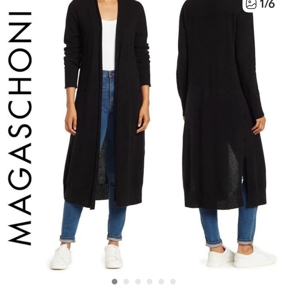 Brand new Magaschoni Black Cashmere Blend Cardigan